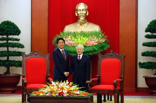Tổng Bí thư Nguyễn Phú Trọng tiếp Thủ tướng Nhật Bản Shinzo Abe - ảnh 1